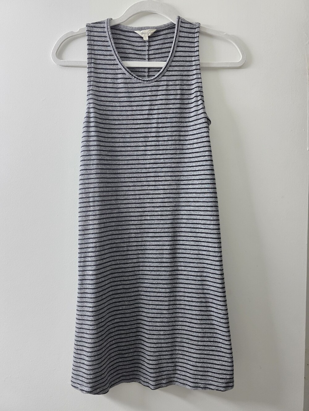 Madewell Black And Gray Striped Knit Tank Dress Size S